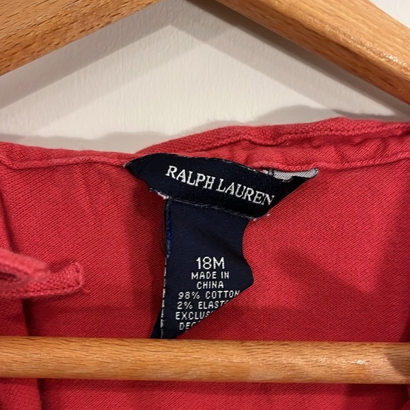 RALPH LAUREN Infant Girls 18mo Cotton Tank Sleeveless Bubble Romper - Picture 4 of 5